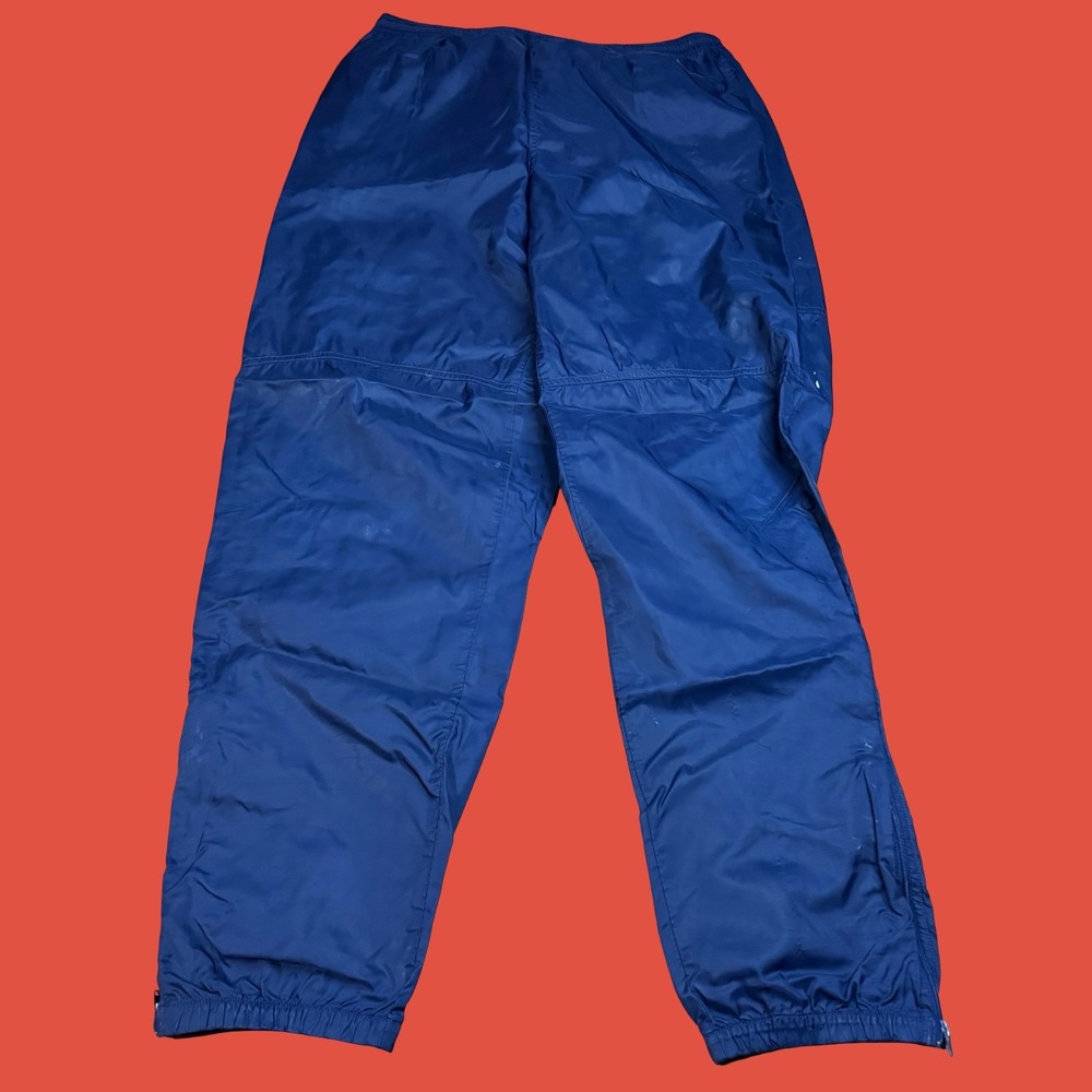 Vintage Nike Windbreaker Track Pants Mens Large Blue Nylon 90s Athletic Distress